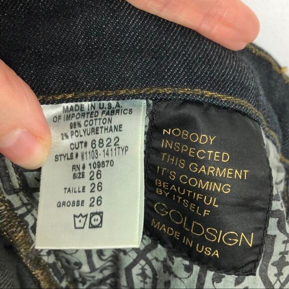 Goldsign 'Envy' Straight Leg Stretch Jeans Size 26 - Picture 15 of 16